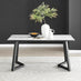 Carson White Marble Effect Dining Table & 6 Black Corona Black Leg Chairs