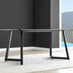 Carson White Marble Effect Dining Table & 6 Black Milan Black Leg Chairs