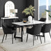 Carson White Marble Effect Dining Table & 6 Black Calla Black Leg Chairs