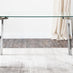 Cosmo Rectangular Glass and Silver Metal 4 Seater Dining Table