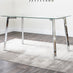Cosmo Rectangular Glass and Silver Metal 4 Seater Dining Table