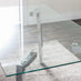 Cosmo Rectangular Glass and Silver Metal 4 Seater Dining Table