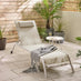 2x Corsica Cream Metal & Textilene Sun Loungers