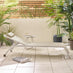 2x Corsica Cream Metal & Textilene Sun Loungers