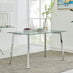 Cosmo Rectangular Glass and Silver Metal 4 Seater Dining Table