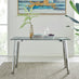 Cosmo Rectangular Glass and Silver Metal 4 Seater Dining Table