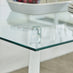 Cosmo Rectangular Glass and Silver Metal 4 Seater Dining Table