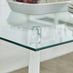 Cosmo Rectangular Glass and Silver Metal 4 Seater Dining Table