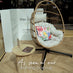 Beige Rattan & Cream Garden Hanging Egg Chair Seat