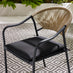 Lanai & Elba Beige Rattan & Black 4 Seat Round Table Garden Dining Set