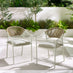 2x Elba Cream & Rattan Garden Dining Chairs