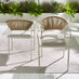 Lanai & Elba Beige Rattan & Cream 4 Seat Round Table Garden Dining Set
