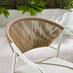 Lanai & Elba Beige Rattan & Cream 4 Seat Round Table Garden Dining Set