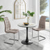 Elina White Marble Effect Round Dining Table & 2 Cappuccino Murano Chairs