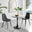 Elina White Marble Effect Round Dining Table & 2 Black Corona Black Leg Chairs