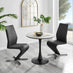 Elina White Marble Effect Round Dining Table & 2 Black Willow Chairs