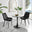 Elina White Marble Effect Round Dining Table & 2 Black Pesaro Black Leg Chairs