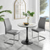 Elina White Marble Effect Round Dining Table & 2 Grey Lorenzo Chairs