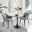 Elina White Marble Effect Round Dining Table & 2 Grey Calla Black Leg Chairs