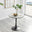 Elina White Marble Effect Round Dining Table & 2 Blue Pesaro Black Leg Chairs