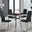 Enna Black Glass Extending Dining Table and 4 Black Milan Chairs