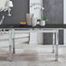 Enna Black Glass Extending Dining Table and 6 Black Lorenzo Chairs