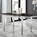 Enna Rectangular Black Glass Extending 4-6 Seater Dining Table