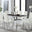 Enna Black Glass Extending Dining Table and 6 White Milan Chairs