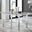 Enna White Glass Extending Dining Table with 6 Green Fabric Lorenzo Chairs