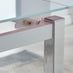 Enna White Glass Extending Dining Table with 6 Green Fabric Lorenzo Chairs