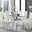 Enna White Glass Extending Dining Table and 6 White Milan Chairs