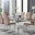 Enna White Glass Extending Dining Table and 6 Cappuccino Lorenzo Chairs