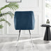 2x Falun Blue Fabric Dining Chairs Silver Legs