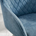 2x Falun Blue Fabric Dining Chairs Silver Legs