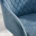 2x Falun Blue Fabric Dining Chairs Silver Legs