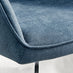 2x Falun Blue Fabric Dining Chairs Silver Legs
