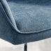 2x Falun Blue Fabric Dining Chairs Silver Legs