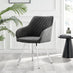 2x Falun Dark Grey Fabric Dining Chairs Silver Legs
