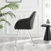 2x Falun Dark Grey Fabric Dining Chairs Silver Legs