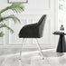 2x Falun Dark Grey Fabric Dining Chairs Silver Legs