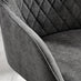 2x Falun Dark Grey Fabric Dining Chairs Silver Legs