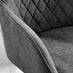 2x Falun Dark Grey Fabric Dining Chairs Silver Legs