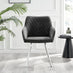 2x Falun Dark Grey Fabric Dining Chairs Silver Legs