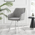 2x Falun Light Grey Fabric Dining Chairs Silver Legs