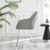 2x Falun Light Grey Fabric Dining Chairs Silver Legs