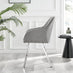 2x Falun Light Grey Fabric Dining Chairs Silver Legs