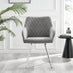 2x Falun Light Grey Fabric Dining Chairs Silver Legs