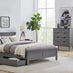 Azure Grey Solid Pine Double Bed Frame + 2 Drawers