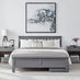 Azure Grey Solid Pine Double Bed Frame + Windsor Mattress + 2 Drawers