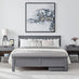 Azure Grey Solid Pine Double Bed Frame + 2 Drawers